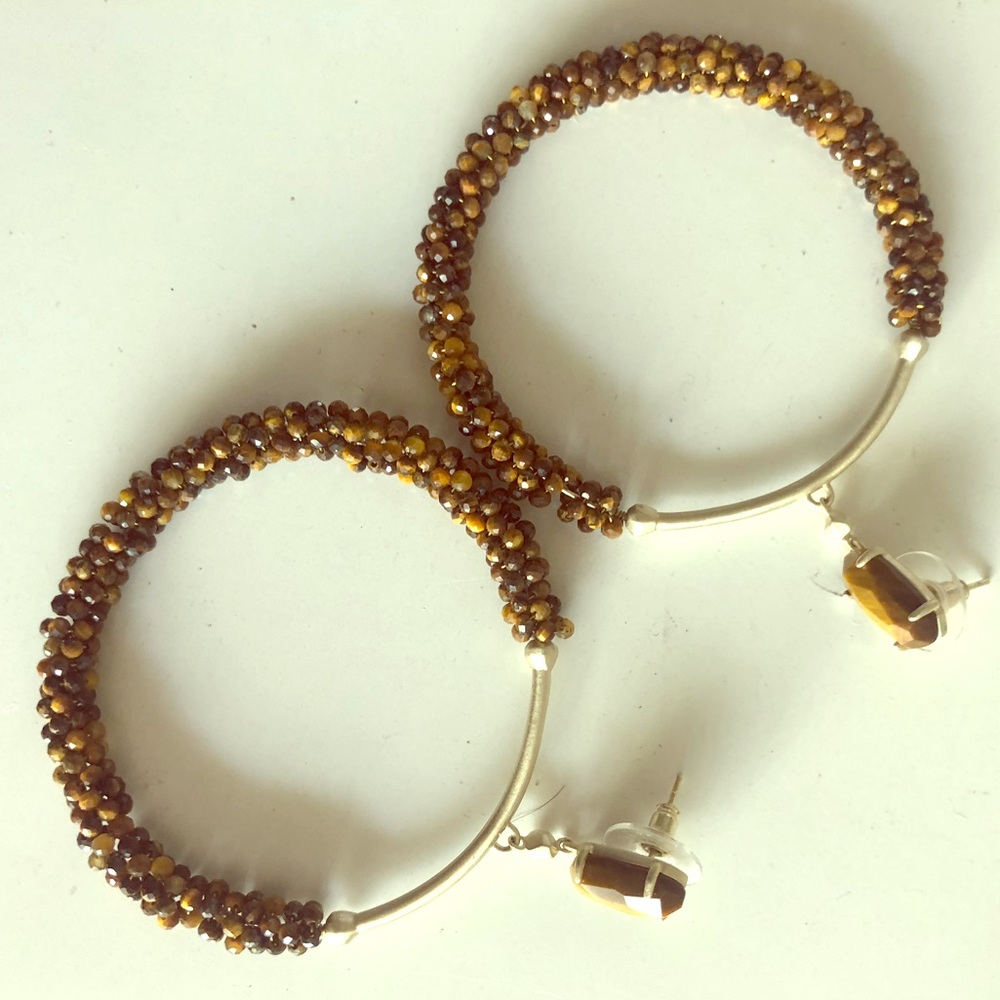 Kendra Scott Russell Hoops Brown